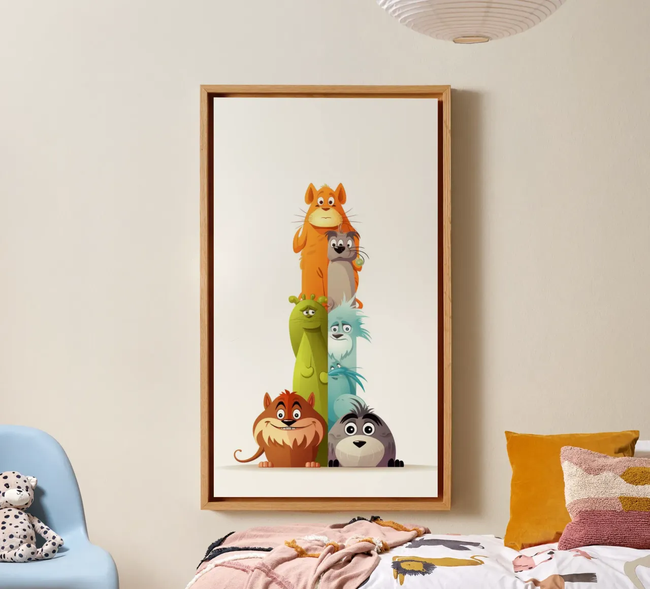 GRAPPIGE DIEREN canvas met Baklijst van Art Digital Visuel