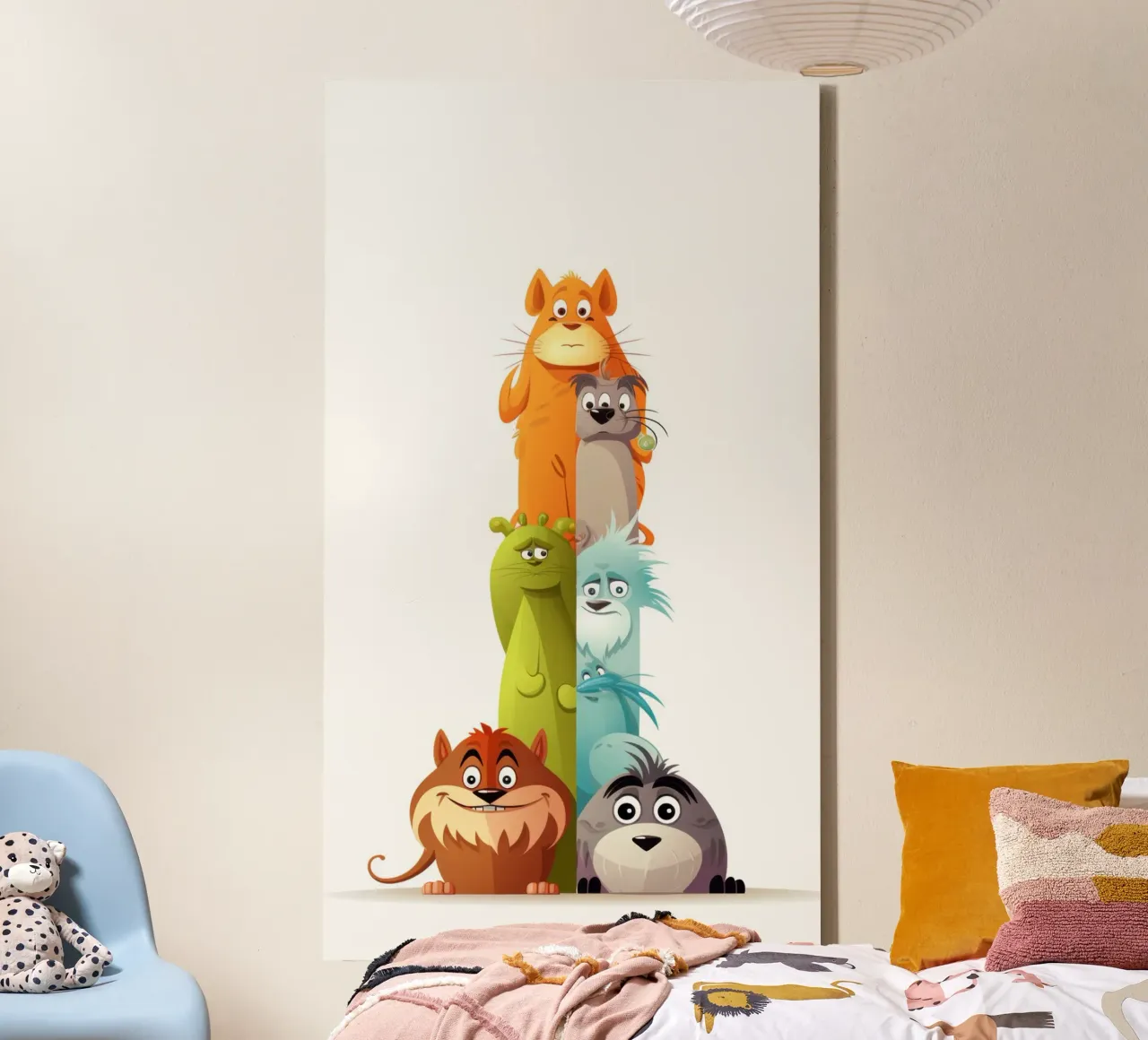 GRAPPIGE DIEREN canvas met Baklijst van Art Digital Visuel