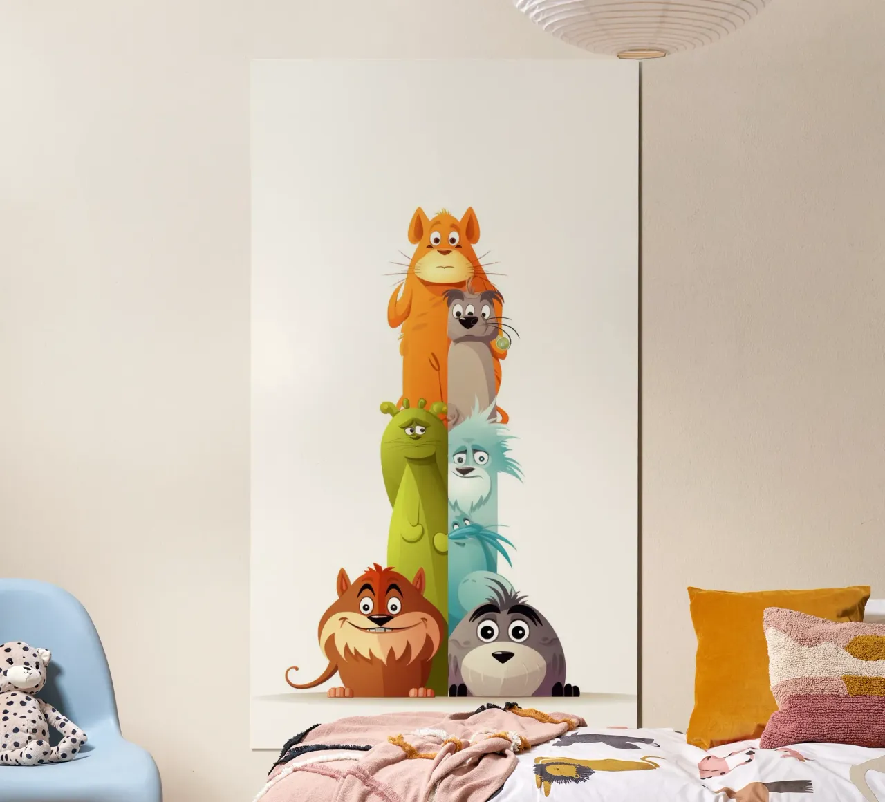 ANIMALI DIVERSI poster con telaio in legno da Art Digital Visuel