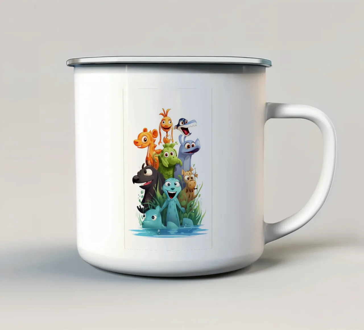 Animali divertenti tazza in smalto da Art Digital Visuel