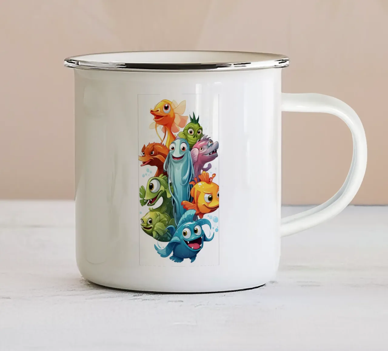 Animali divertenti tazza in smalto da Art Digital Visuel