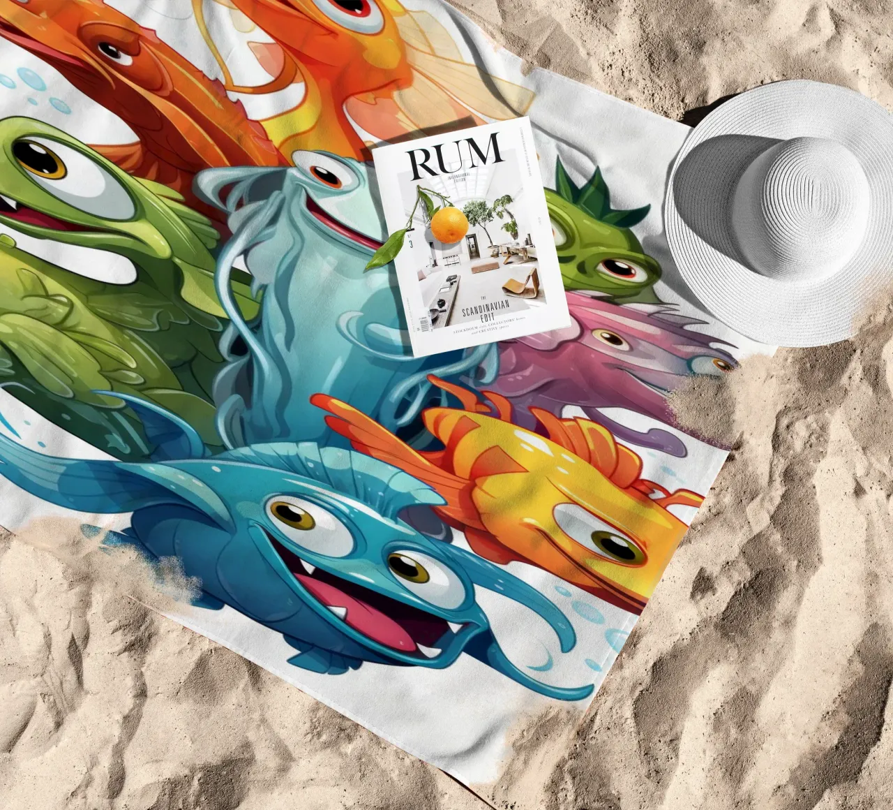 Animali divertenti telo mare da Art Digital Visuel