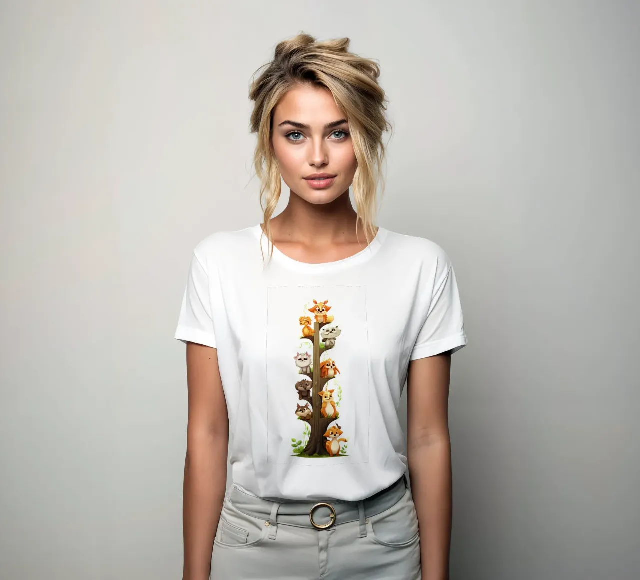 Fun animals women's fitted t-shirt by Art Digital Visuel