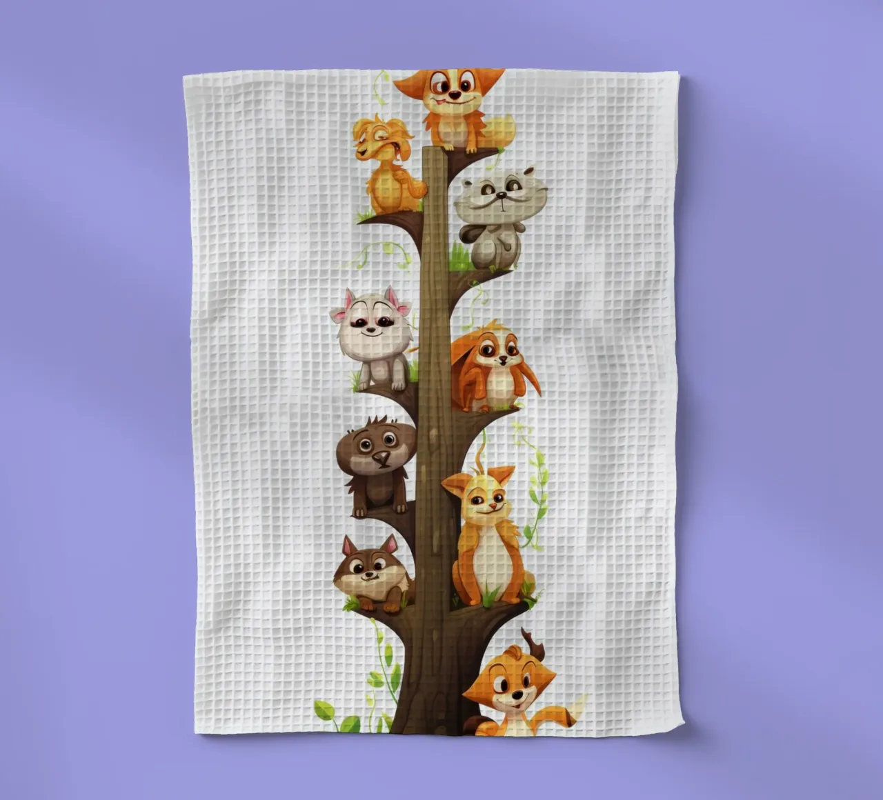Fun animals tea towel by Art Digital Visuel