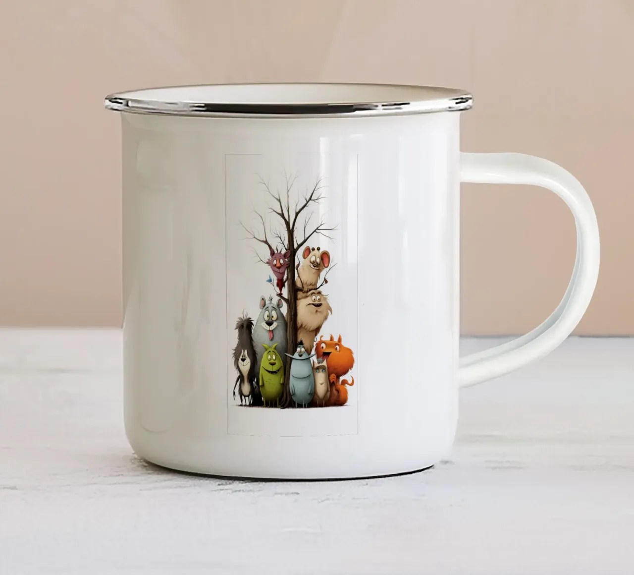 Animali divertenti tazza in smalto da Art Digital Visuel