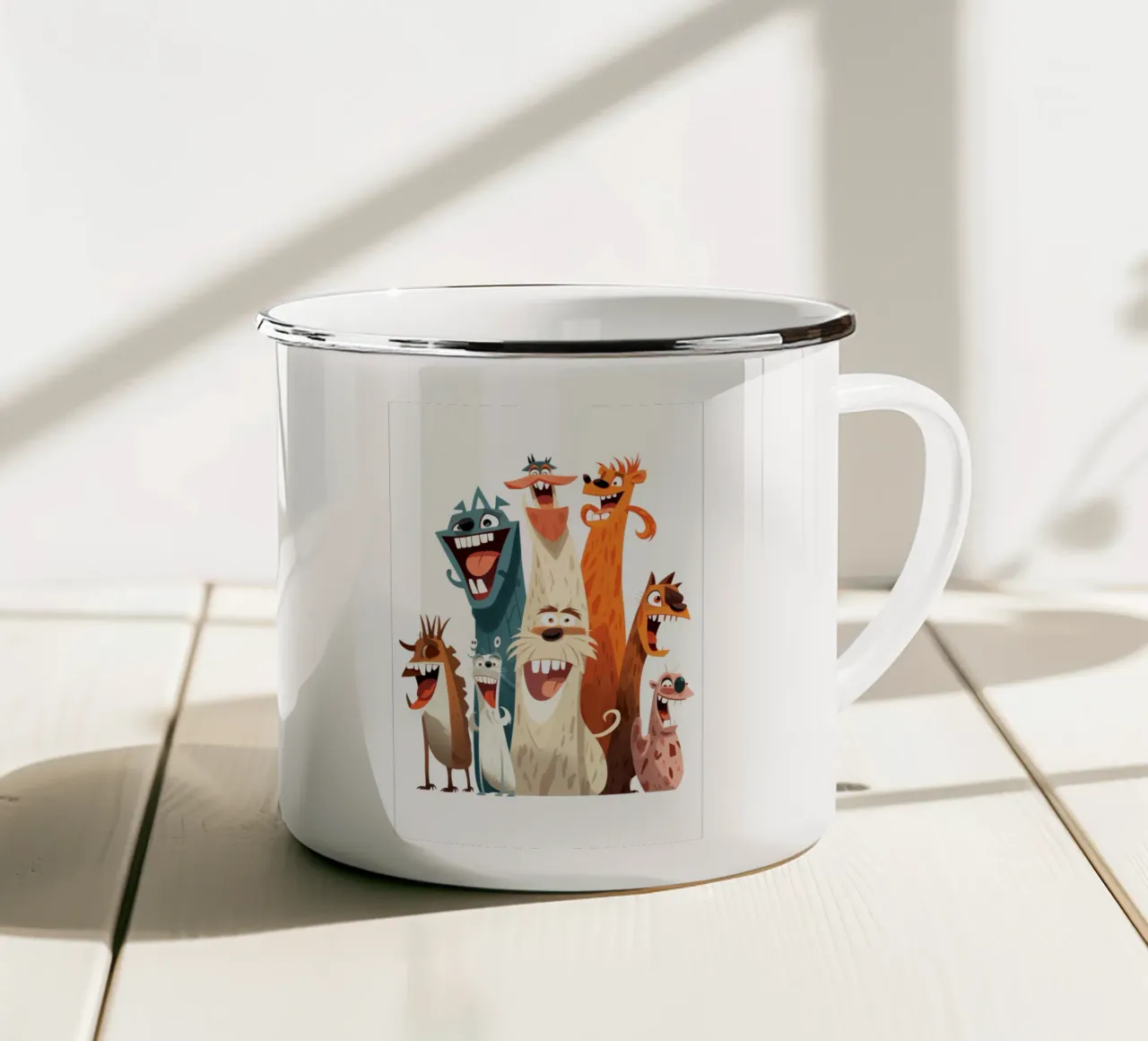 Animali divertenti tazza in smalto da Art Digital Visuel