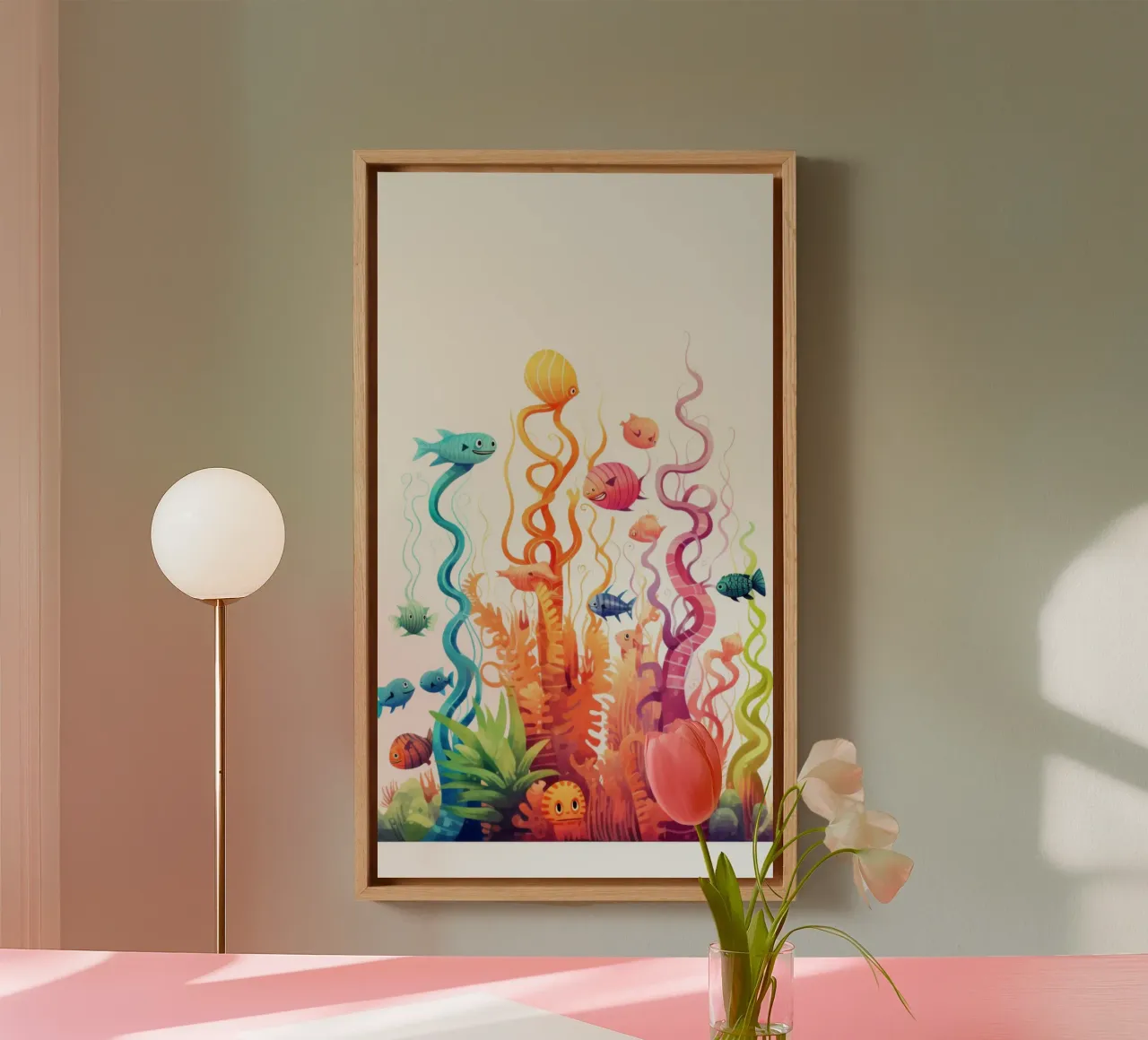 Leuke dieren canvas met Baklijst van Art Digital Visuel