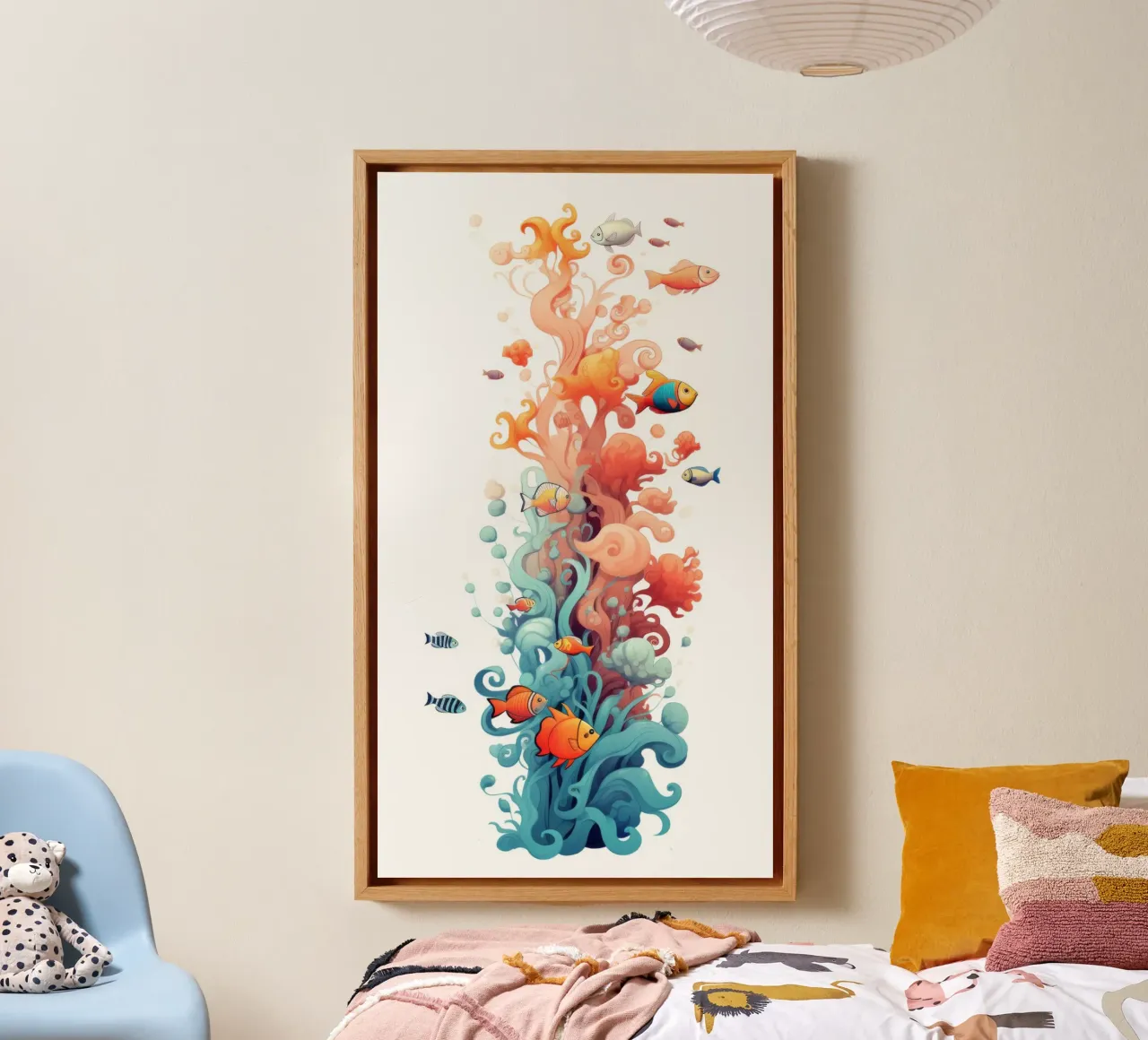 Leuke dieren canvas met Baklijst van Art Digital Visuel