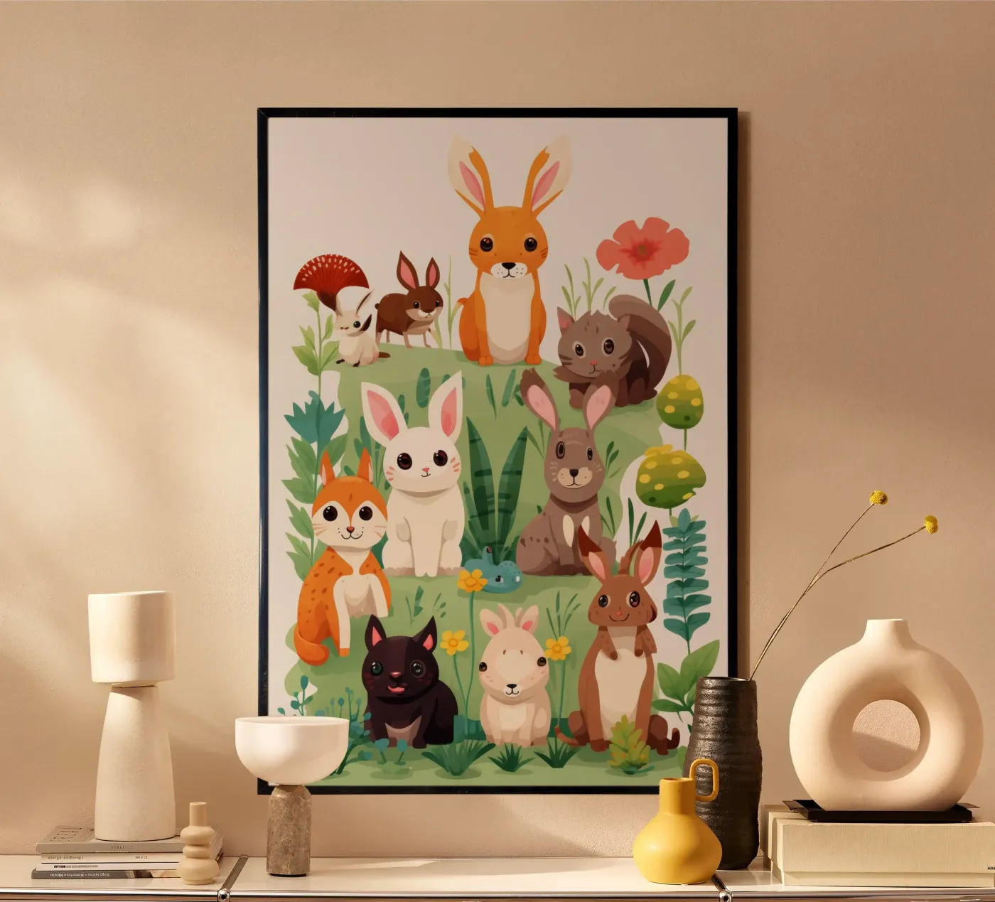 Leuke dieren poster van Art Digital Visuel