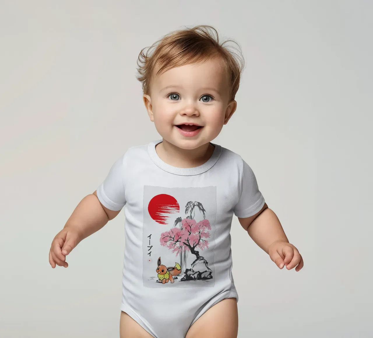 Eevee body neonato maniche corte da Neonartstudio