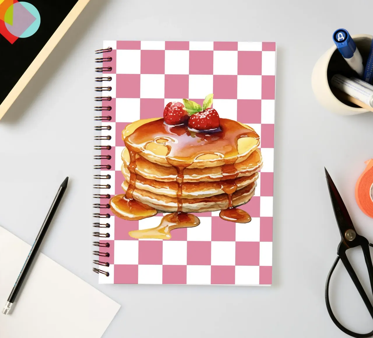 stack of pancakes spiral notebook by ramosashop