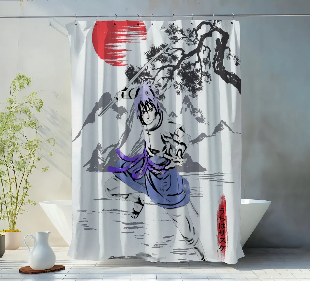 Uchiha Sasuke tenda da doccia da Neonartstudio