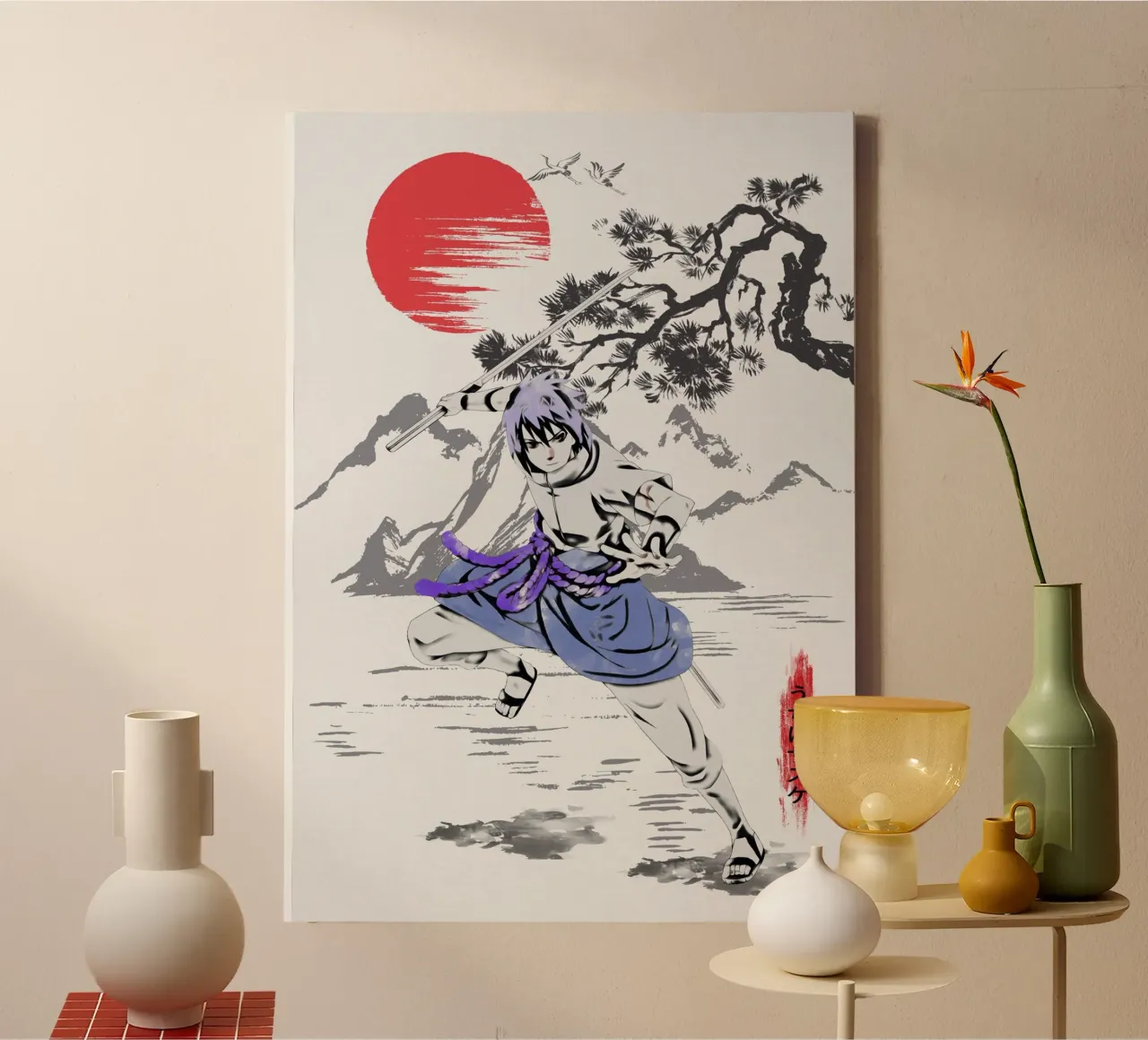Uchiha Sasuke canvas by Neonartstudio