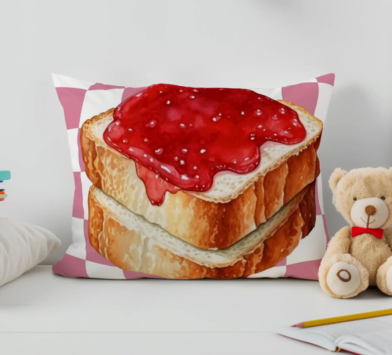 stack of three slices of toast cuscino da ramosashop
