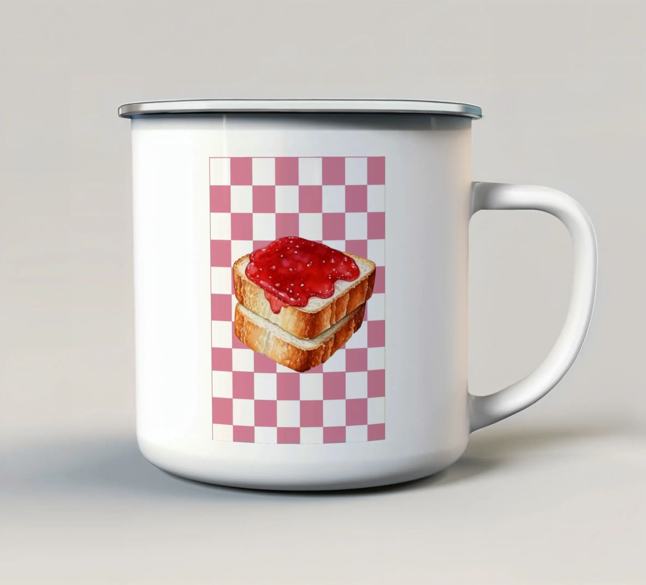 stack of three slices of toast Emaille Tasse von ramosashop