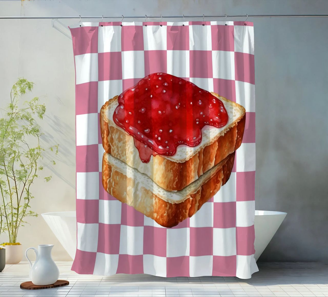 stack of three slices of toast tenda da doccia da ramosashop