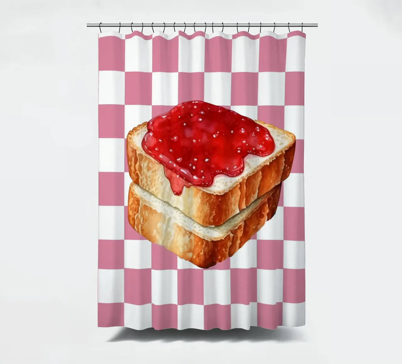 stack of three slices of toast Duschvorhang von ramosashop