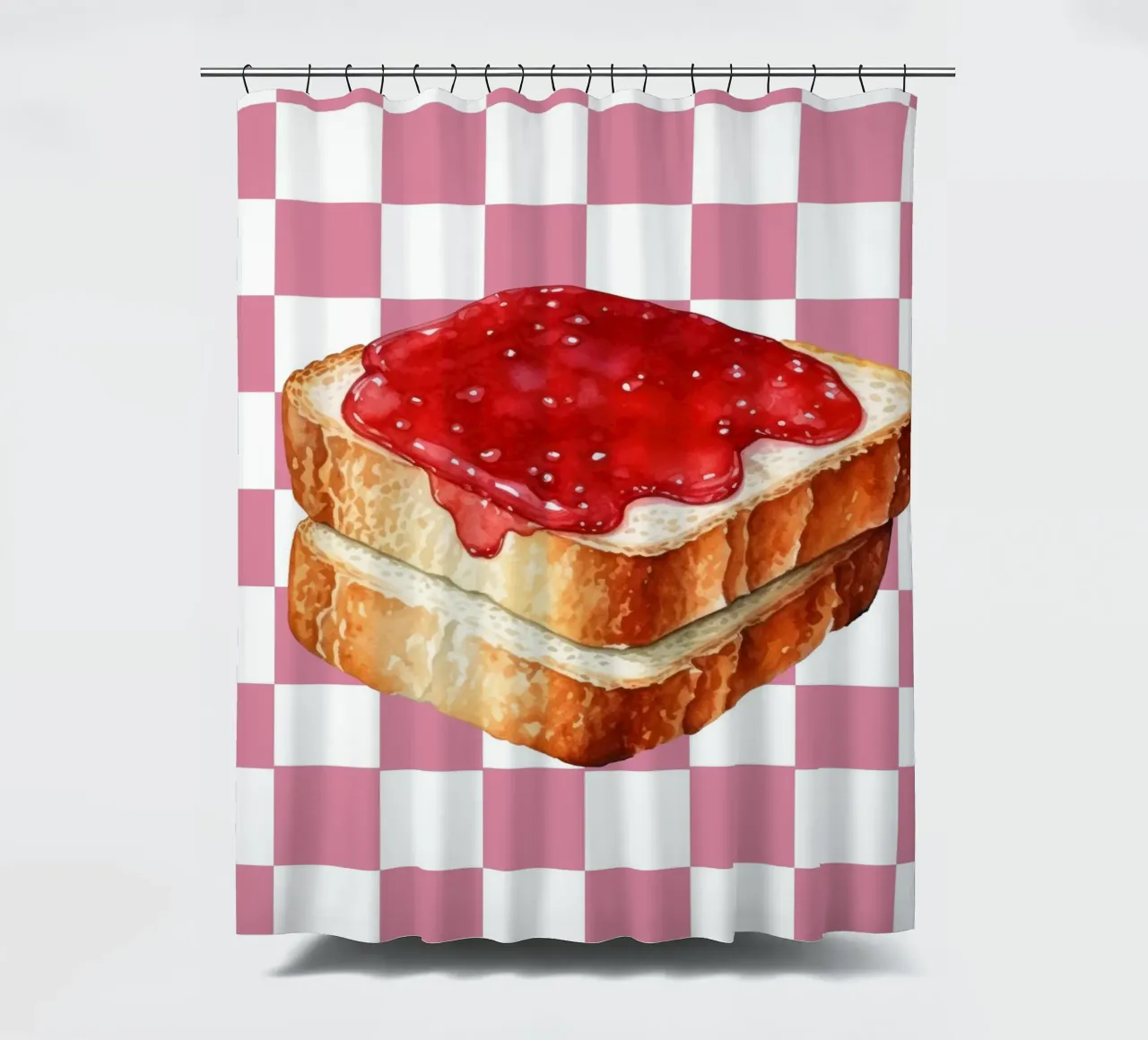 stack of three slices of toast rideau de douche de ramosashop