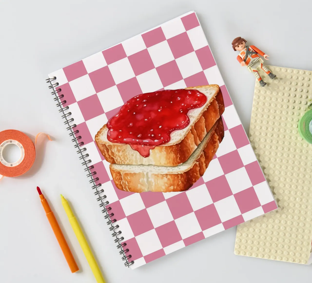 stack of three slices of toast Ringbuch von ramosashop