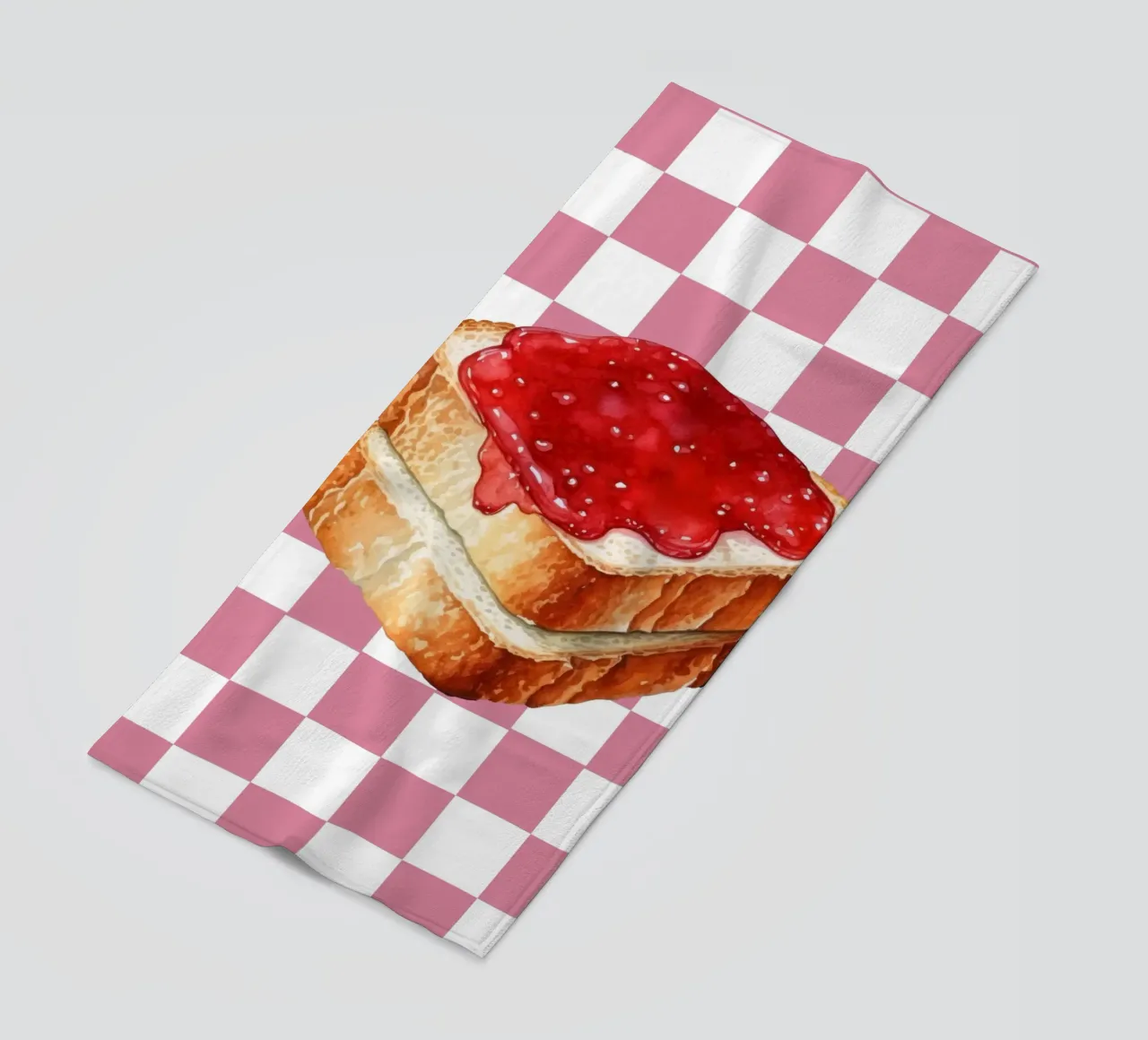 stack of three slices of toast Strandtuch von ramosashop