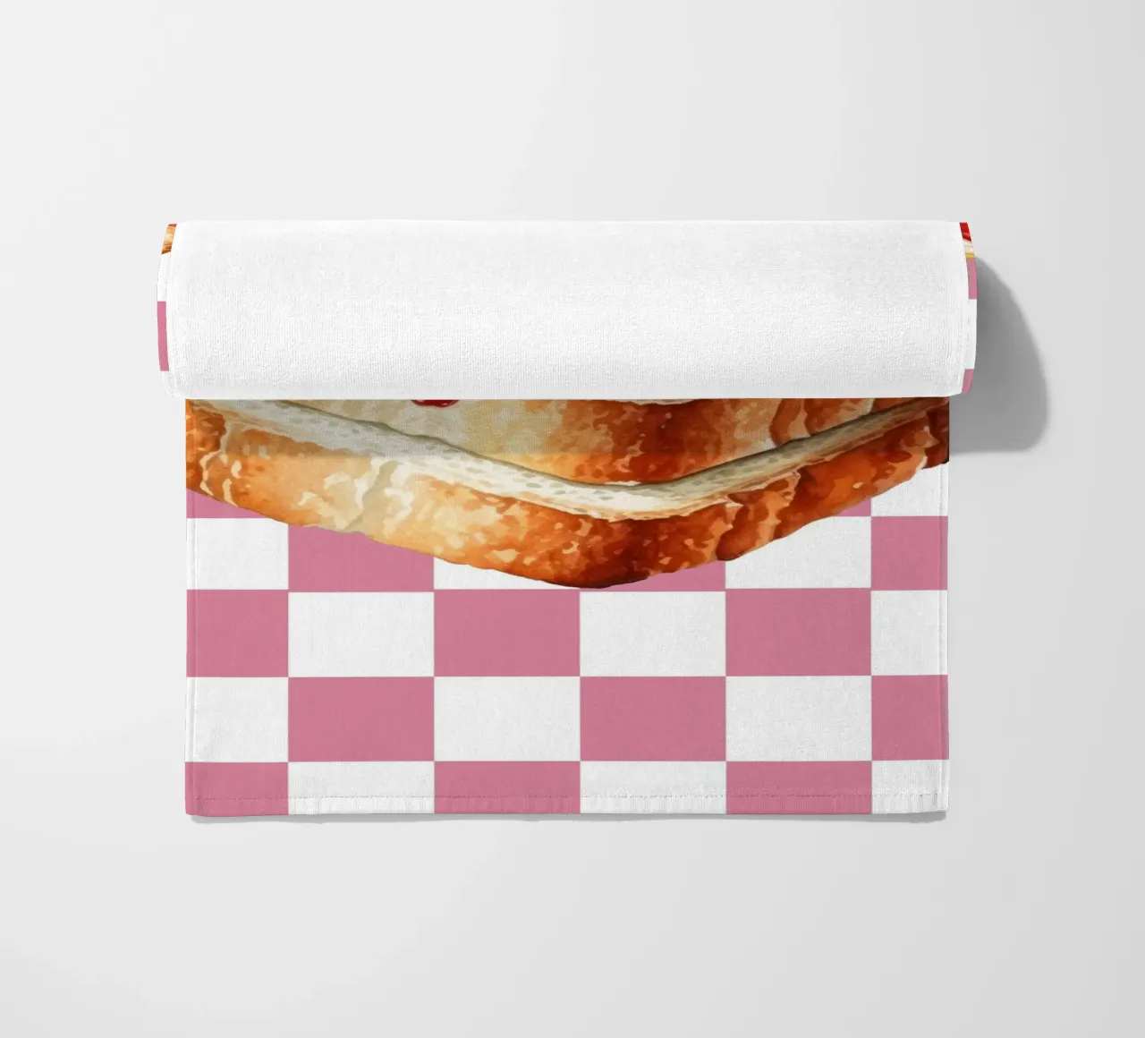 stack of three slices of toast serviette de plage de ramosashop