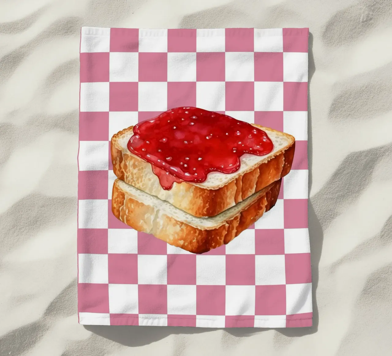 stack of three slices of toast Strandtuch von ramosashop