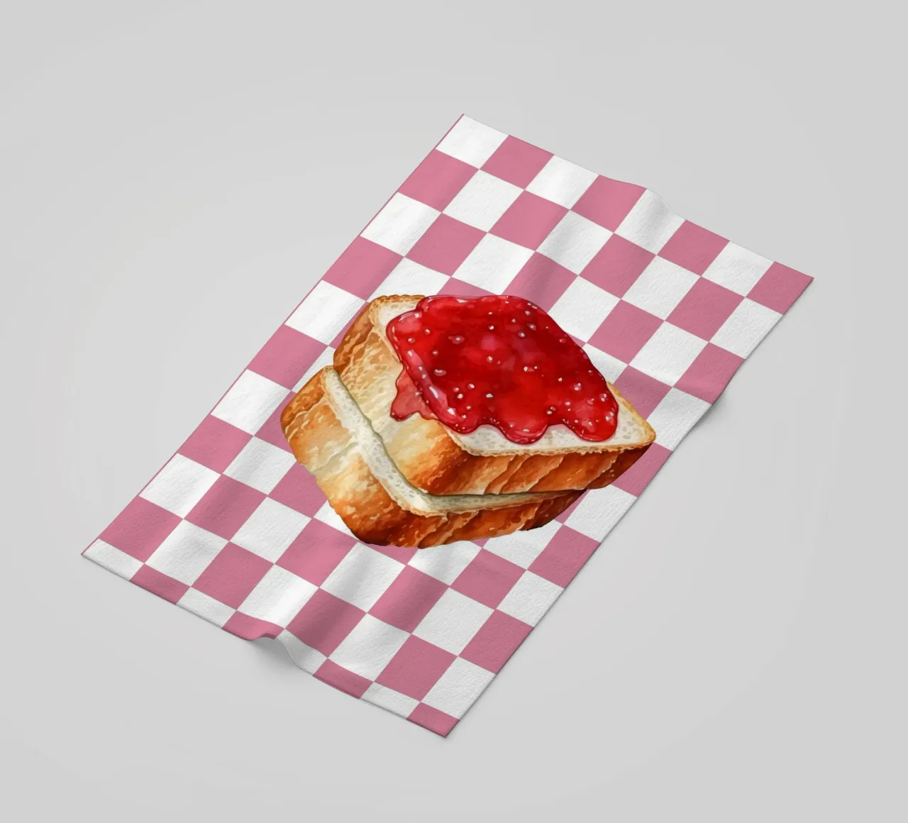 stack of three slices of toast serviette de plage de ramosashop