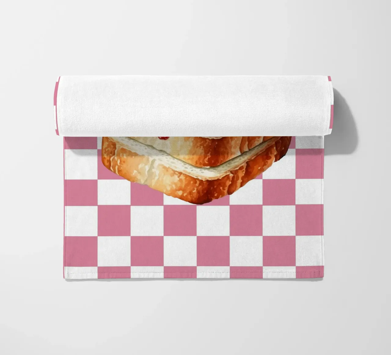 stack of three slices of toast serviette de plage de ramosashop