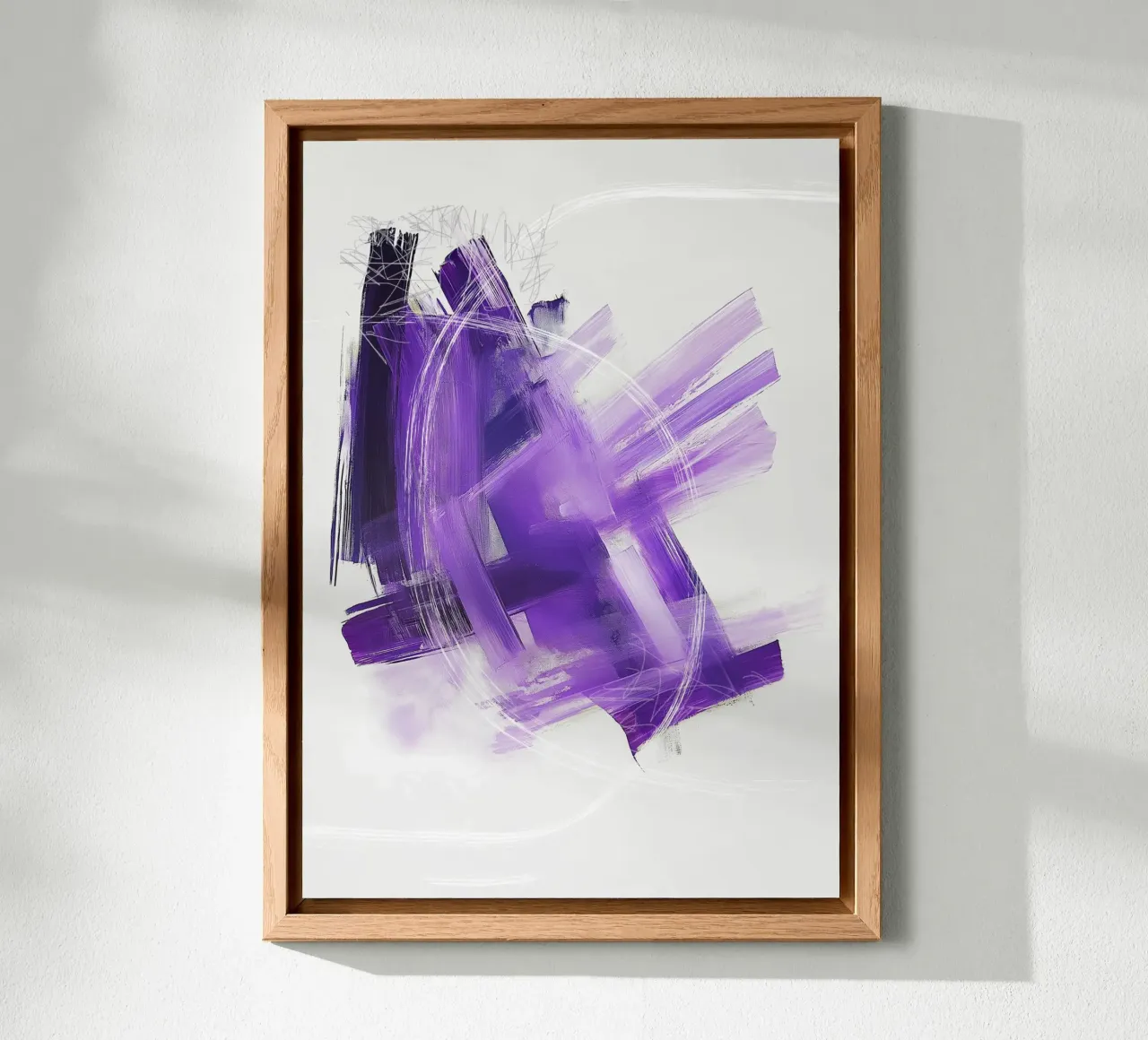 Modern Abstract Purple Brushstroke Art - Minimalist Textured forex plate by Abstractly Yours