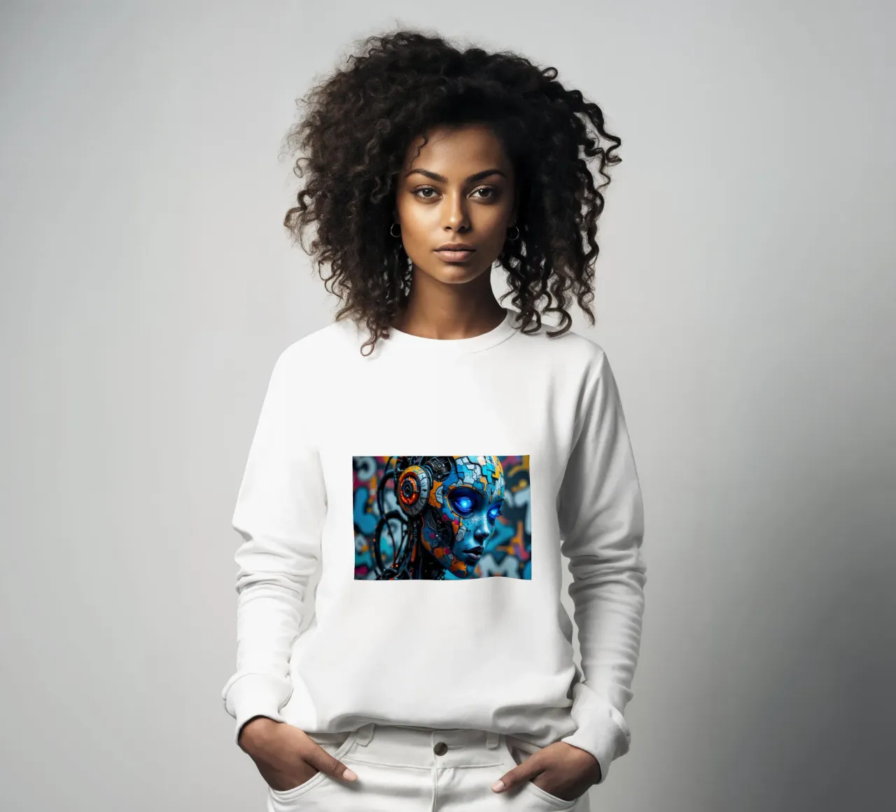 Robot cibernetico femminile felpa da 🎁 NOBELART