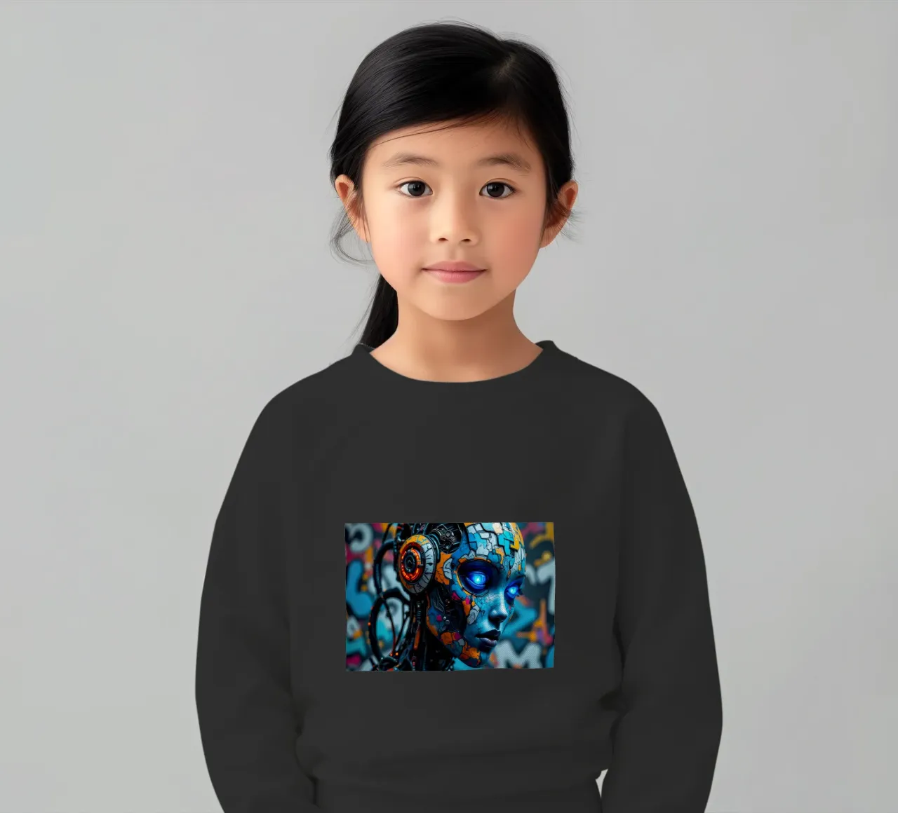 Robot cibernetico femminile felpa bambino da 🎁 NOBELART