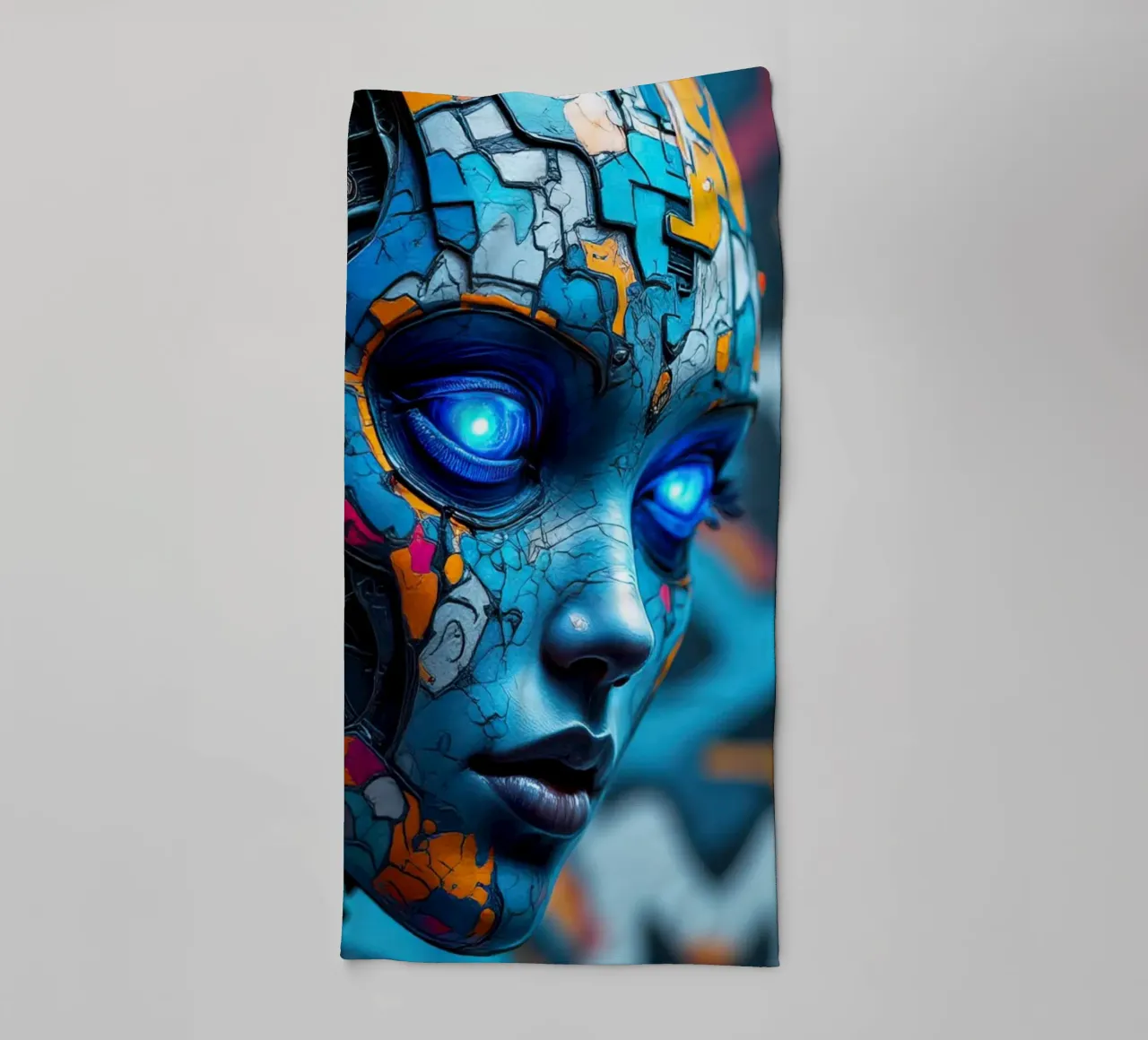 Robot cibernetico femminile asciugamano da bagno da 🎁 NOBELART