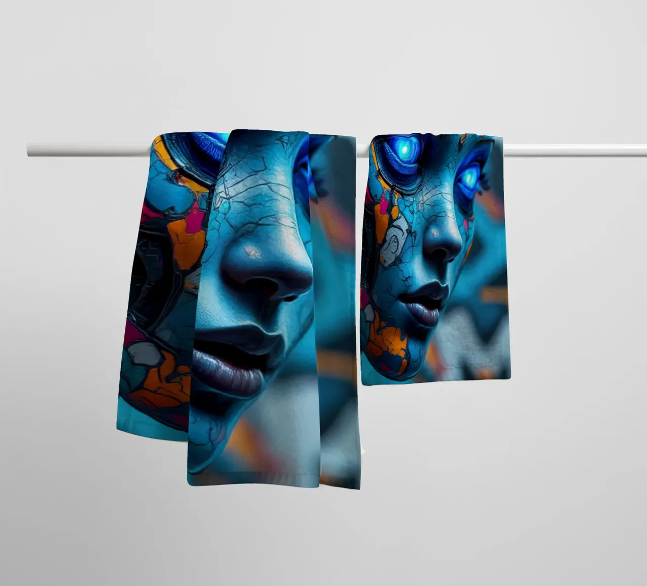 Robot cibernetico femminile asciugamano da bagno da 🎁 NOBELART