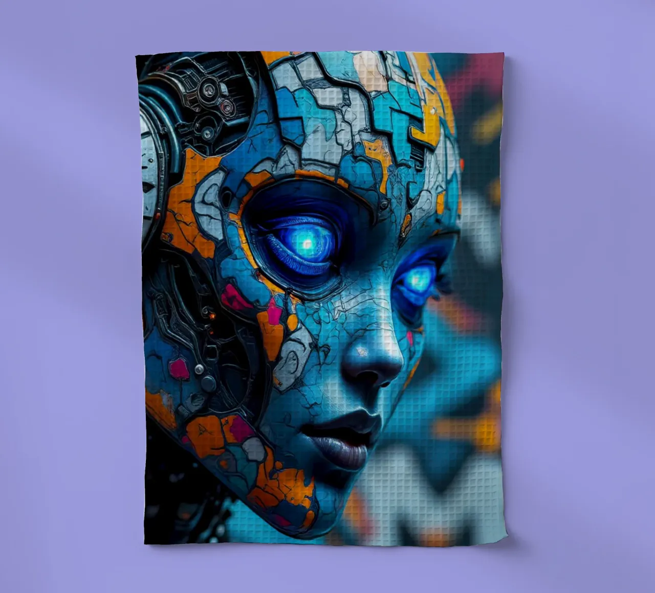 Robot cibernetico femminile canovaccio da cucina da 🎁 NOBELART