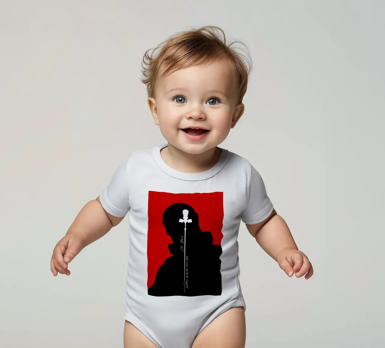Jet Black body neonato maniche corte da Neonartstudio