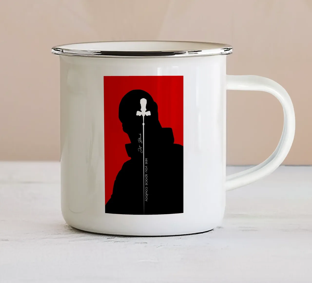 Jet Black tazza in smalto da Neonartstudio