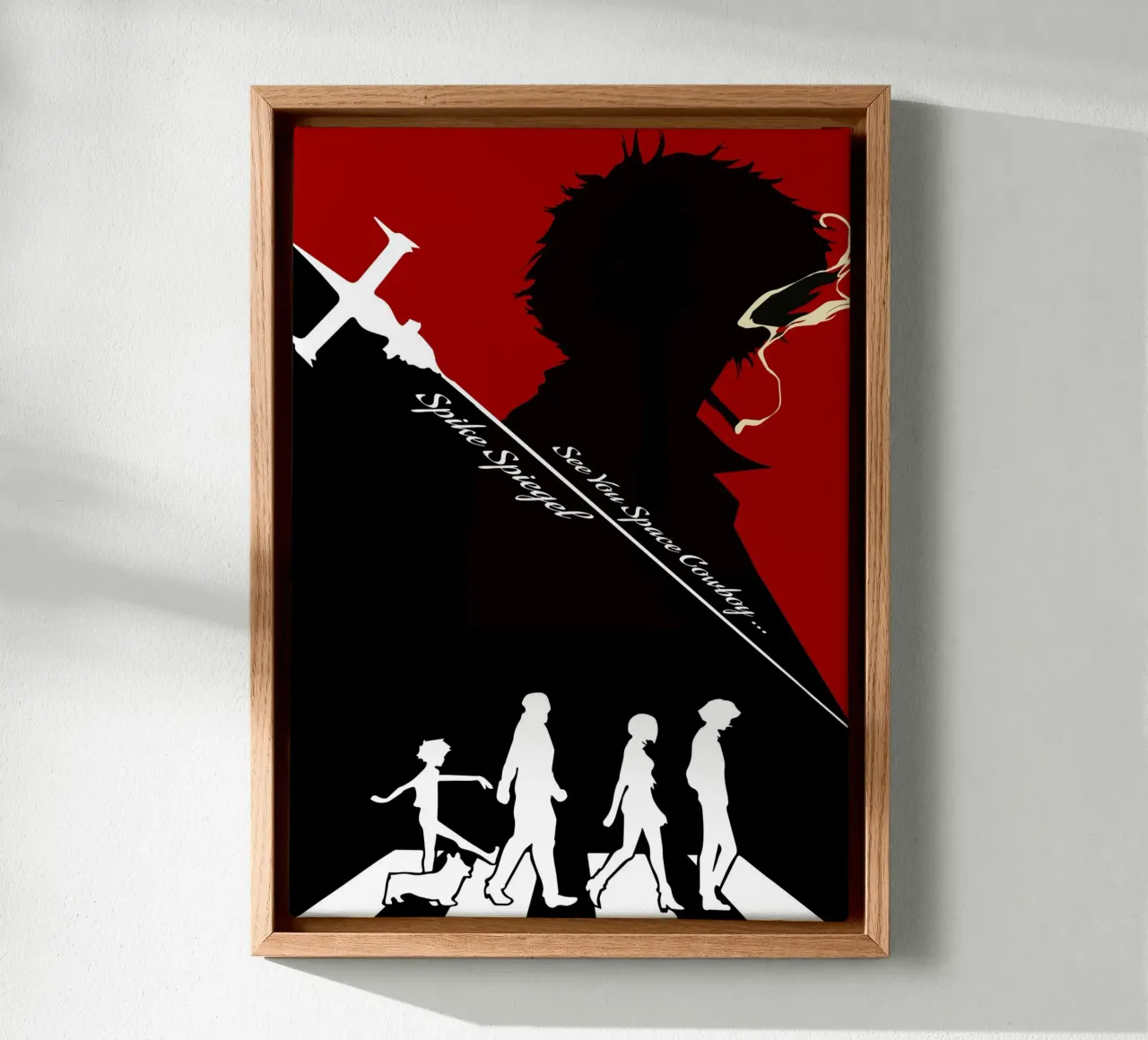 Spike Spiegel 1 tela con Cornice a cassetta da Neonartstudio