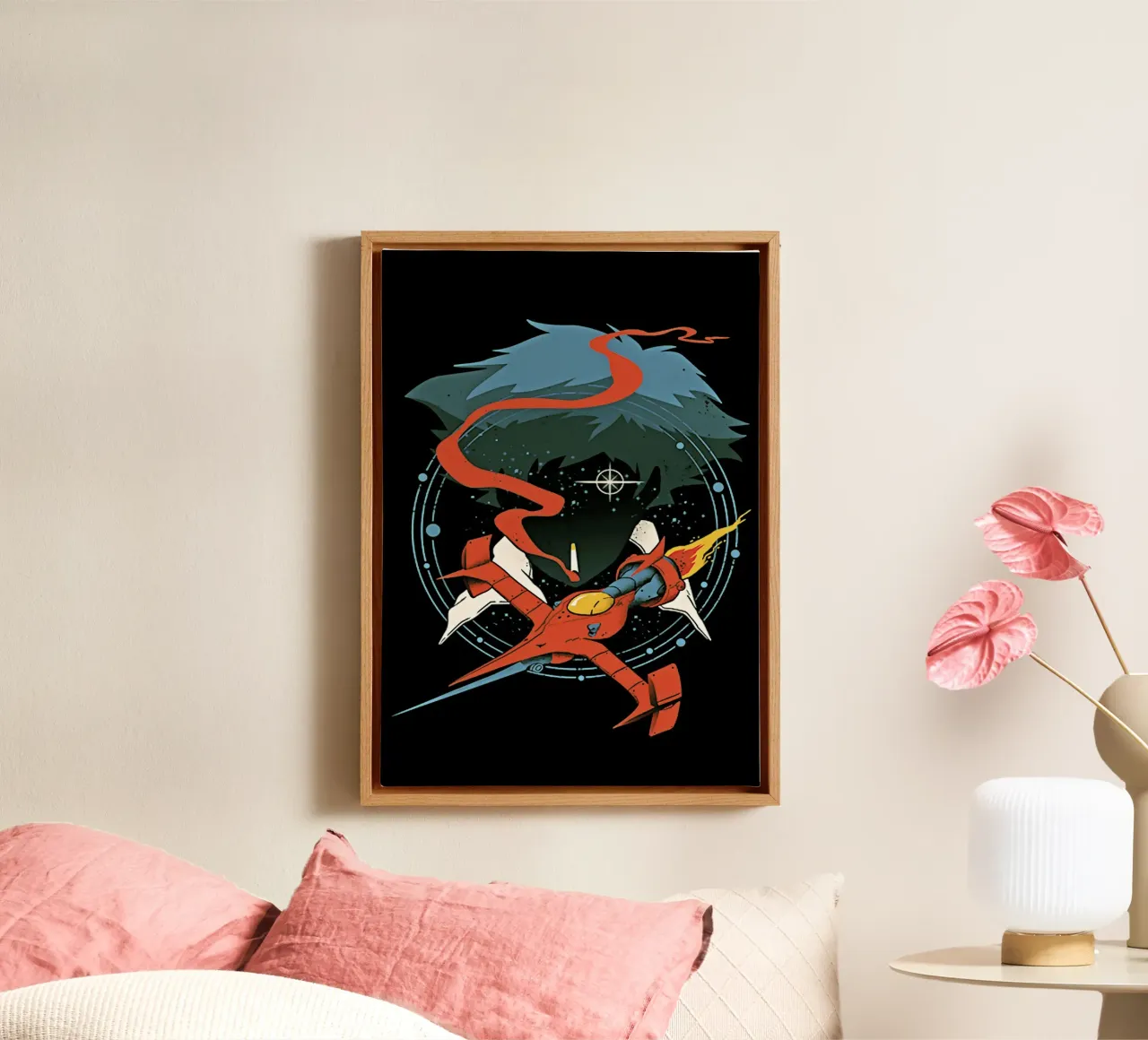 Spike Spiegel 2 tela con Cornice a cassetta da Neonartstudio