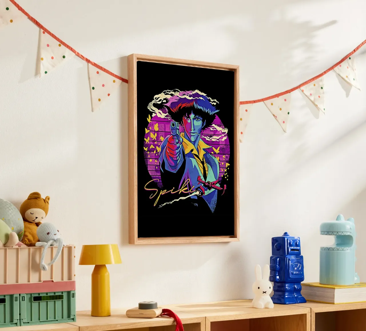 Spike Spiegel 3 tela con Cornice a cassetta da Neonartstudio