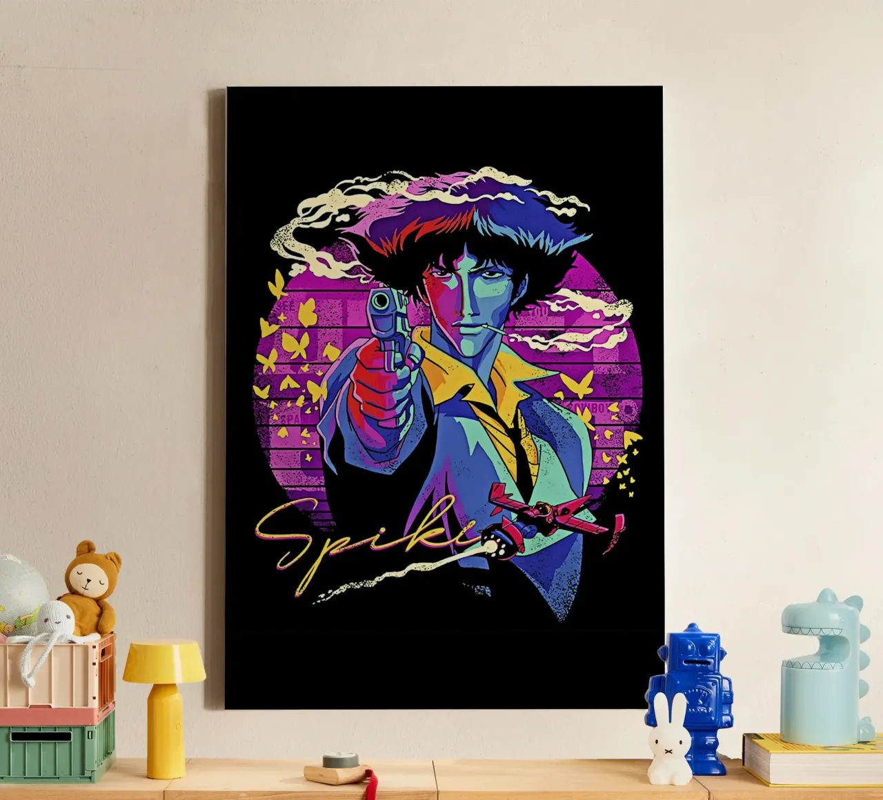 Spike Spiegel 3 tela con Cornice a cassetta da Neonartstudio