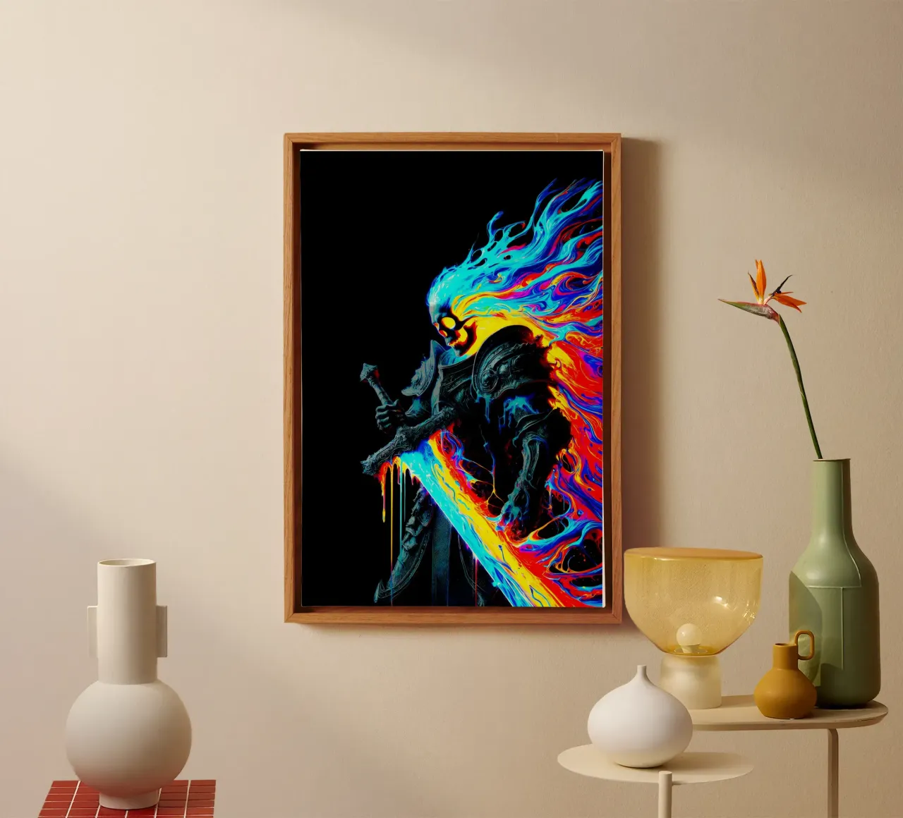 Ruimtewachter canvas met Baklijst van Metallic Meltdown