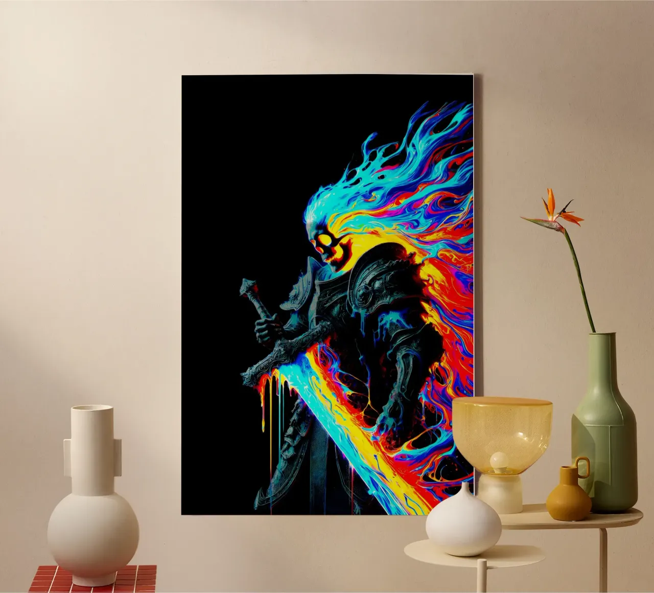 Ruimtewachter canvas met Baklijst van Metallic Meltdown