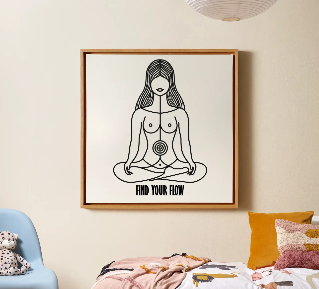 Find Your Flow | Yoga & Meditation Logo tela con Cornice a cassetta da Autofocus
