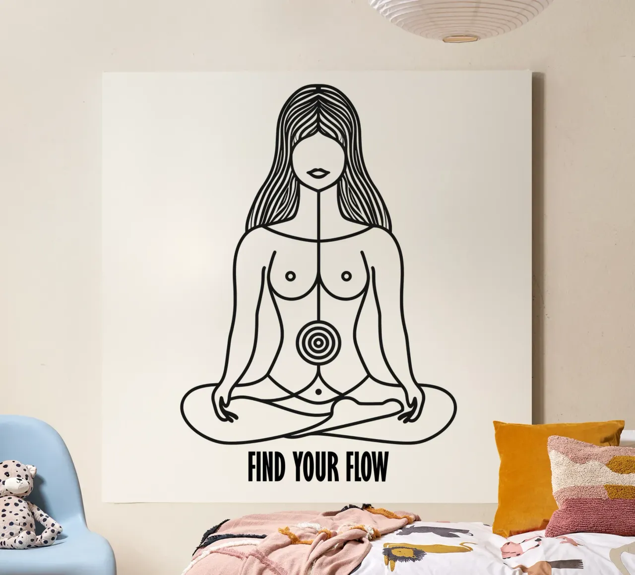Find Your Flow | Yoga & Meditation Logo tela con Cornice a cassetta da Autofocus