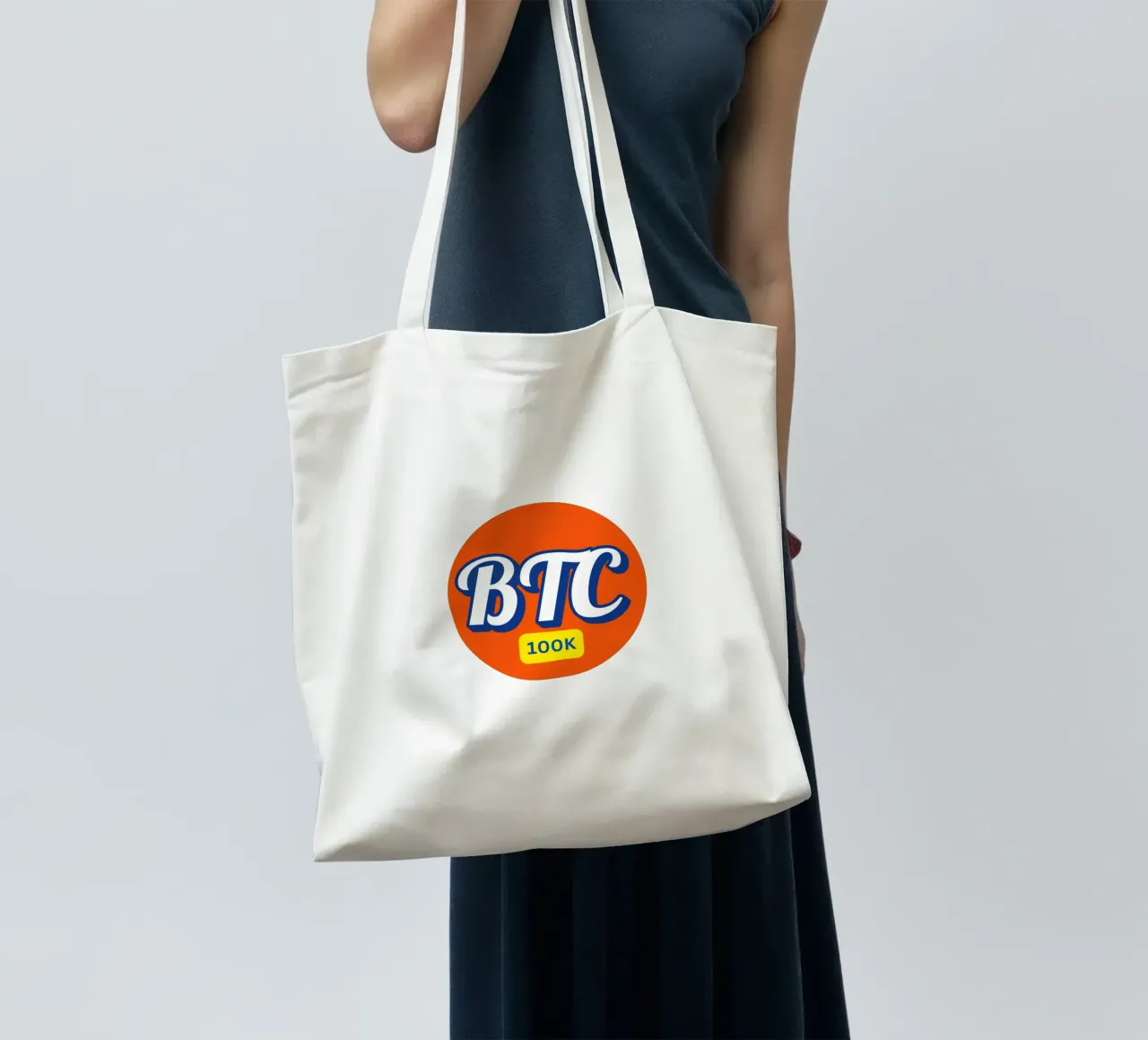 BTC_Orange_100K tote bag by Crypto_Jungle