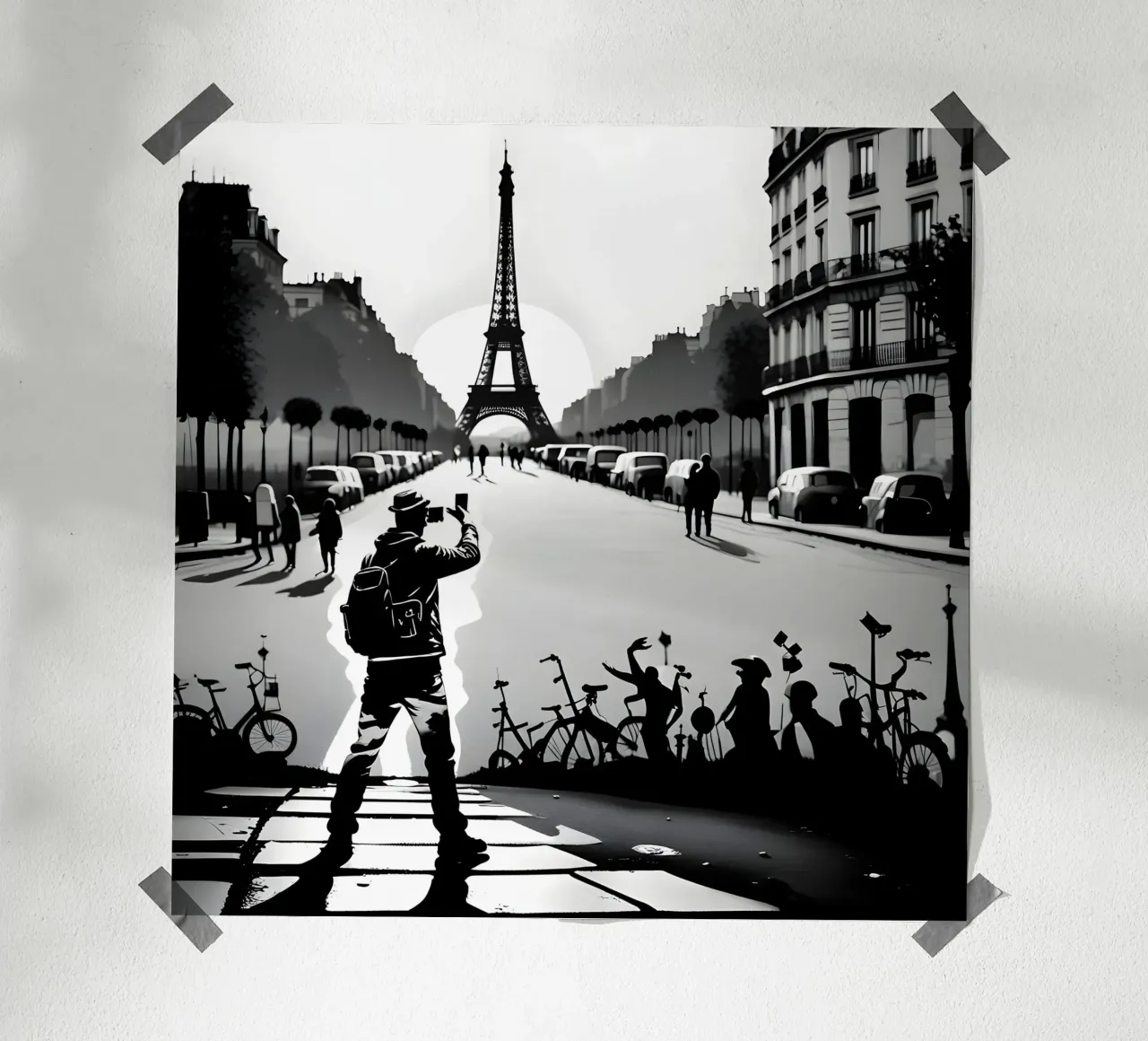 PARIGI, LA MAGNIFICA poster con telaio in plastica da Art Digital Visuel