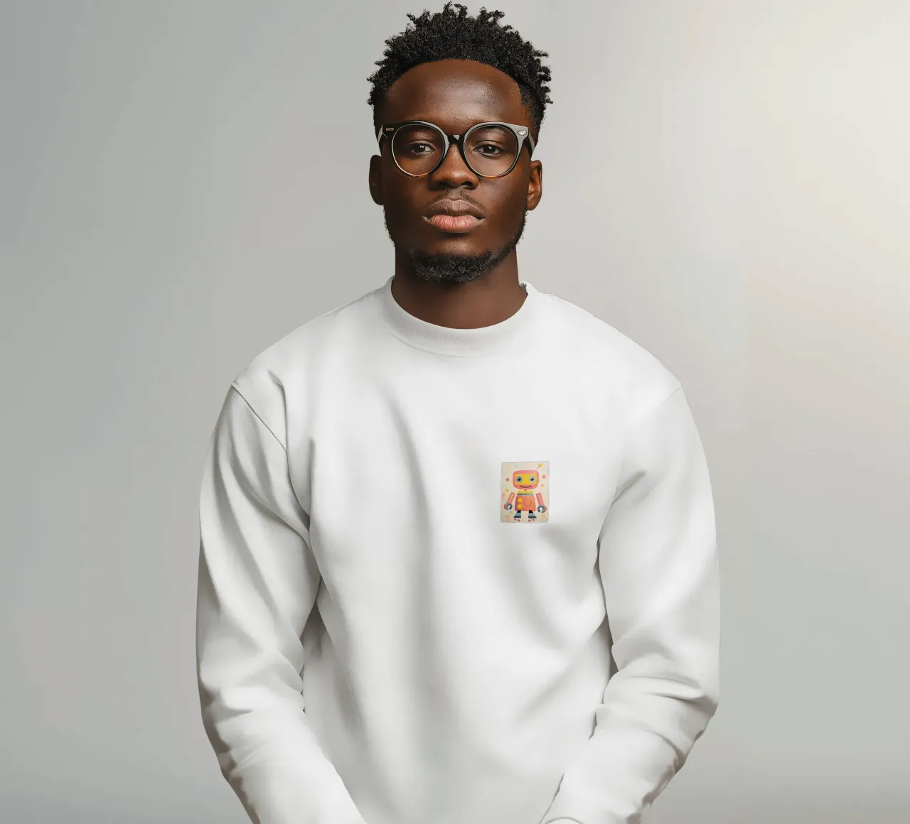 Kleurrijke robot 1 sweatshirt van KidzStudio