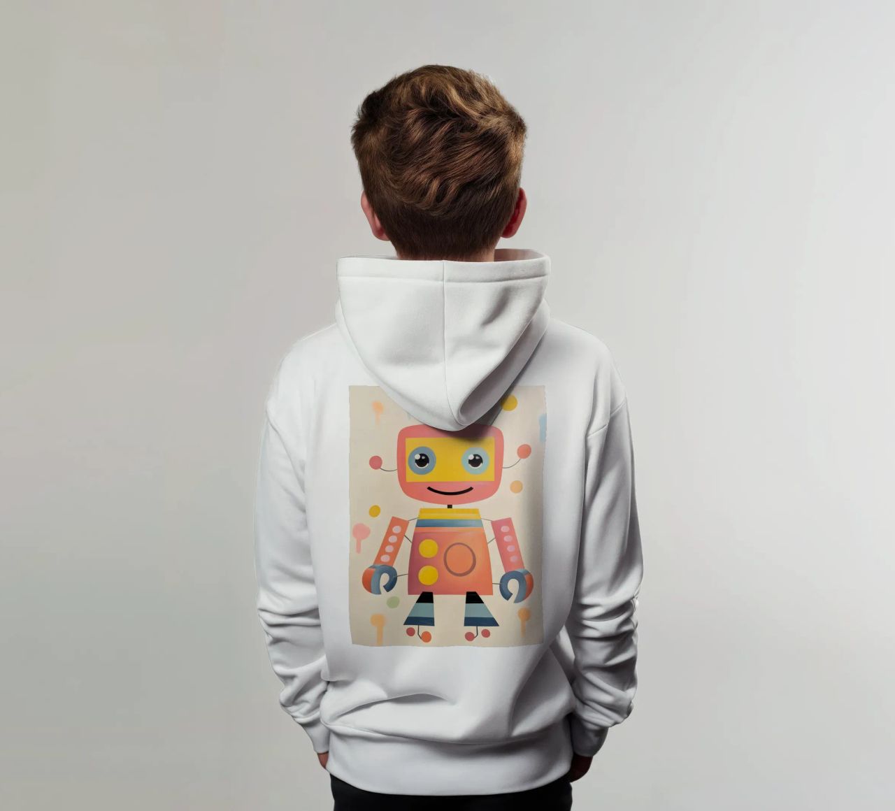 Robot colorato 1 felpa bambino con cappuccio da KidzStudio