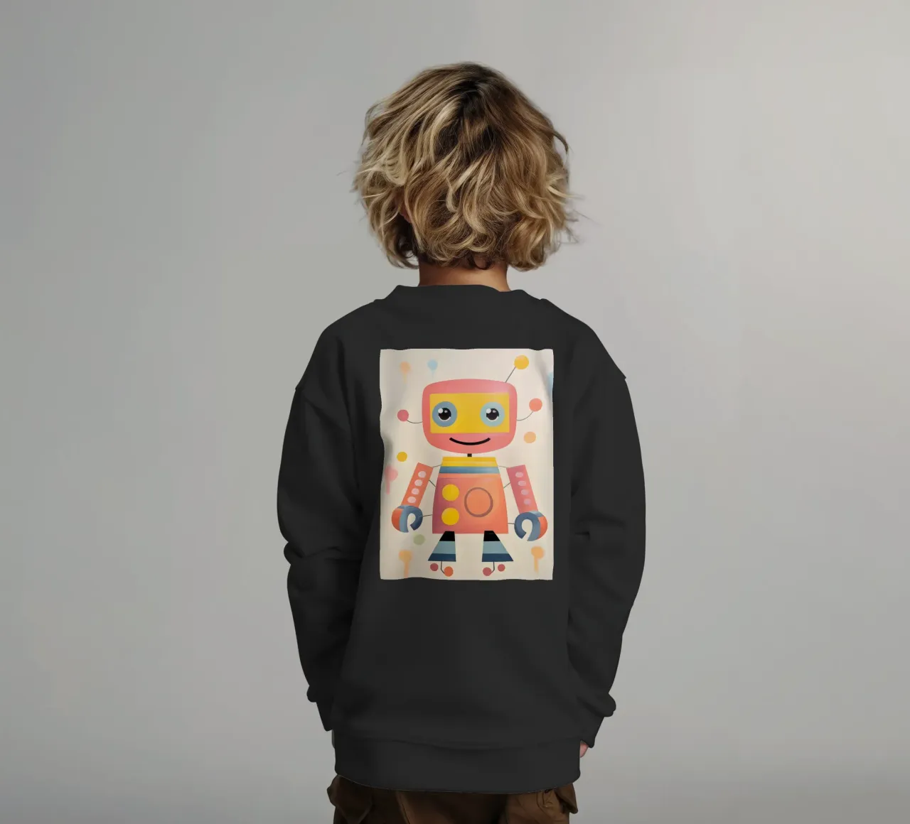 Robot colorato 1 felpa bambino da KidzStudio