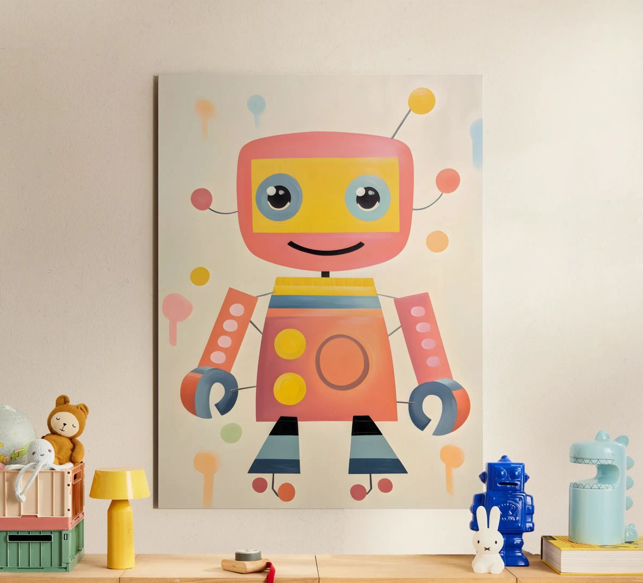 Robot colorato 1 alluminio dibond da KidzStudio